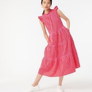 J. Crew Pink and Blue Striped Dress